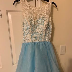 Short blue formal dress